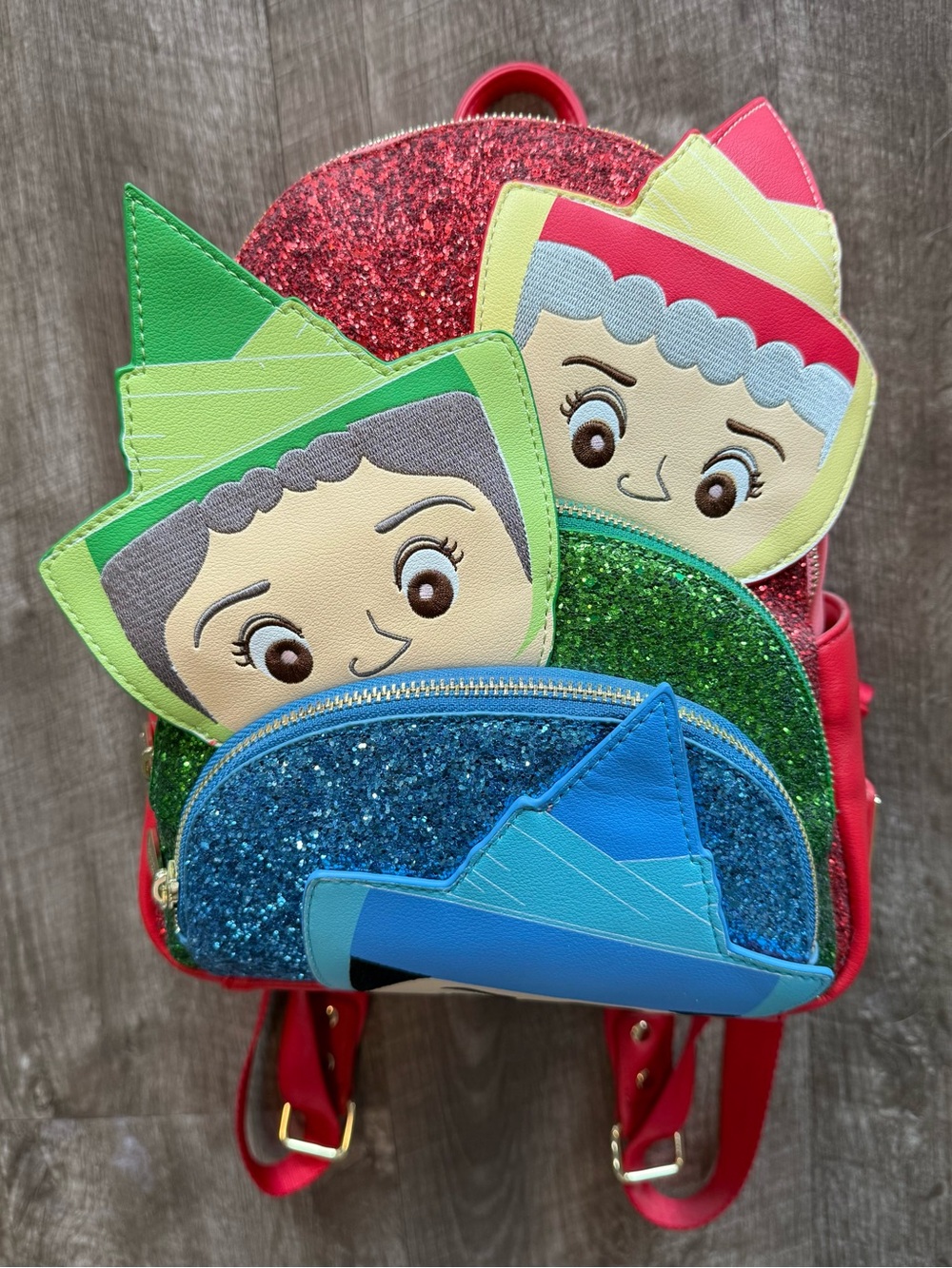 Disney Sleeping Beauty Fairy Godmothers Figural Faux Leather Mini Backpack